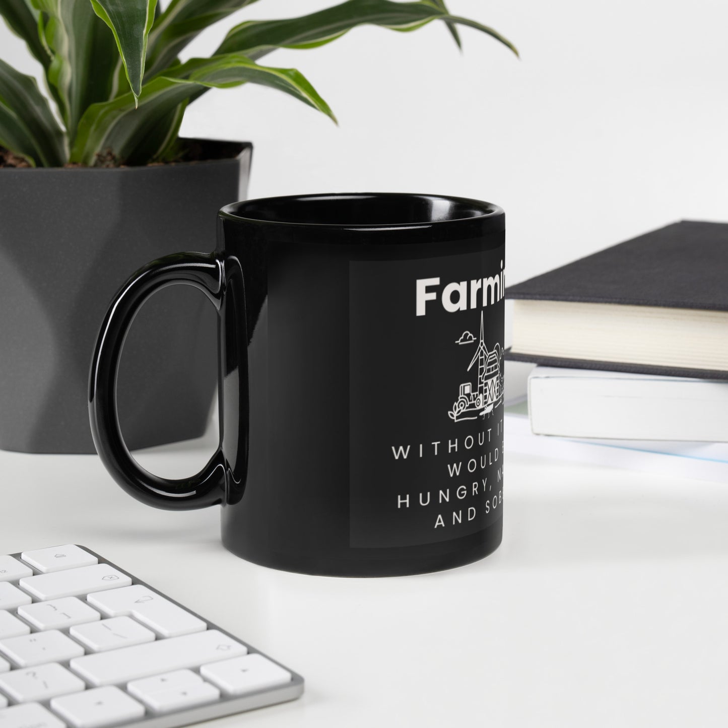 FARMING! Black Glossy Mug